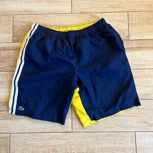 Mens Lacoste Blue/Yellow Athletic Shorts - L